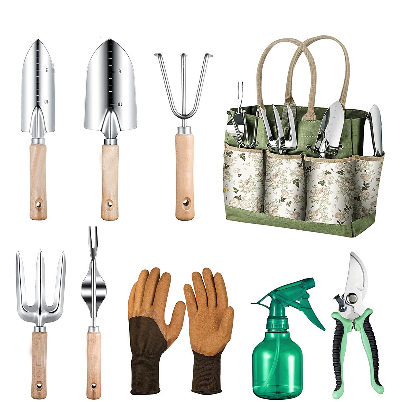 Gardening Tools Hand - 9-Piece Gardening Tool With Heavy-Duty Stainless