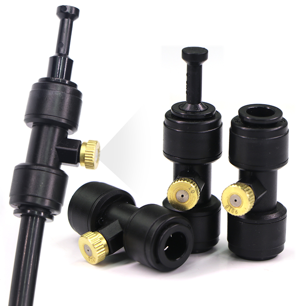 Garden Hose Nozzle - 0.1-1mm Brass Spray Nozzle W/Tee Quick