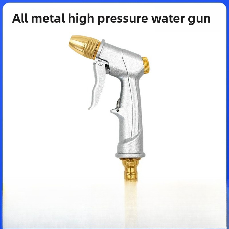 Garden Hose Nozzle - High Pressure Water Spray Gun Metal