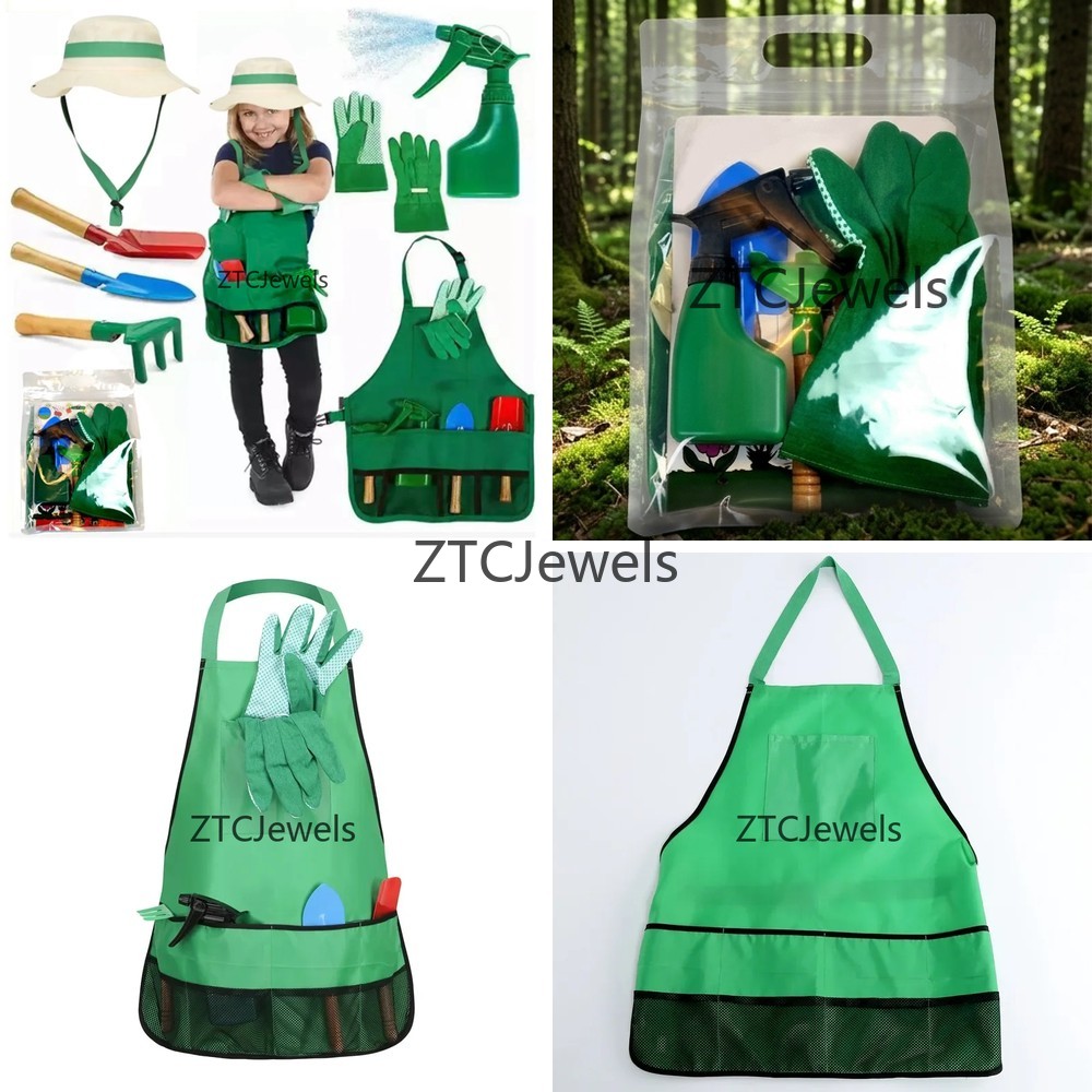 Kids Garden Apron Tool Set wit - Gardening Tools Kids Set recension och pris