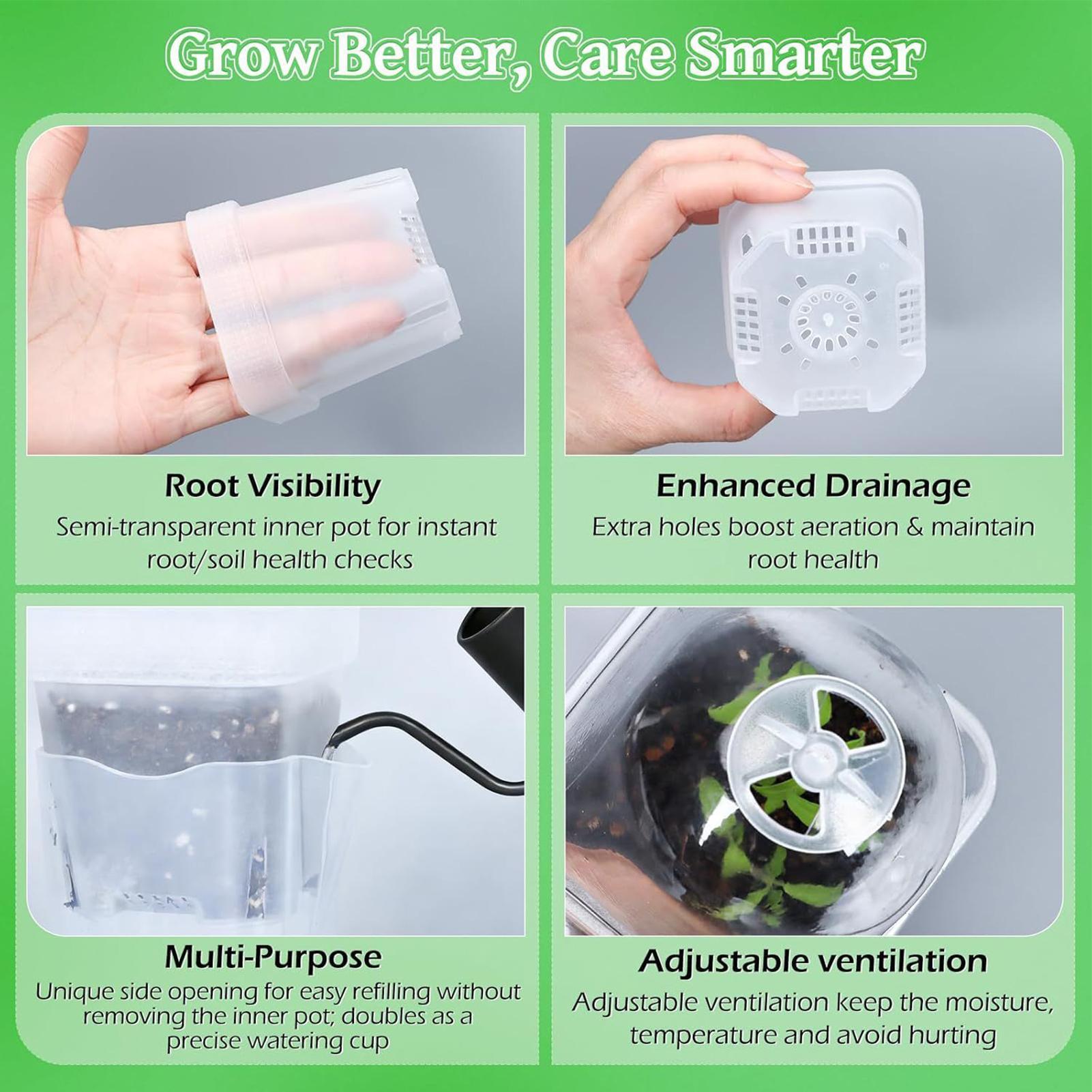 Self Watering Pots 12Pcs Seed  - Propagation Tray Dome recension och pris