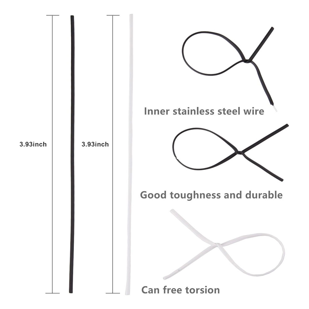100Pcs Black White Gardening C - Garden Wire Twist Tie recension och pris